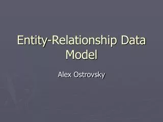 Entity-Relationship Data Model