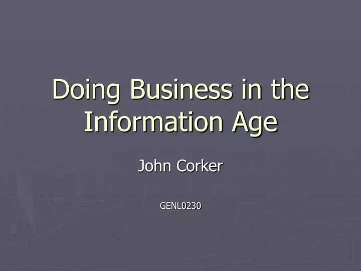doing business in the information age