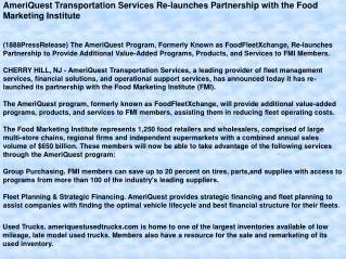 AmeriQuest Transportation Services Re-launches Partnership w