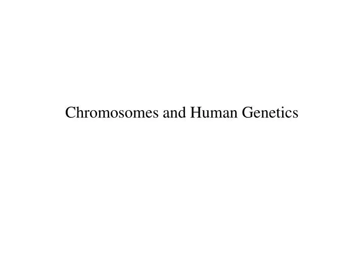chromosomes and human genetics