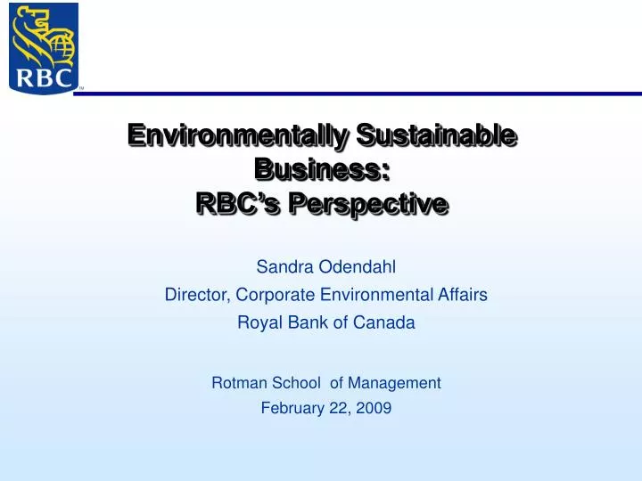environmentally sustainable business rbc s perspective