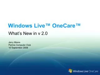 Windows Live™ OneCare™