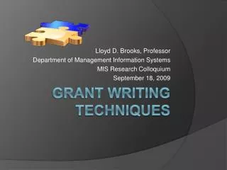 Grant Writing Techniques