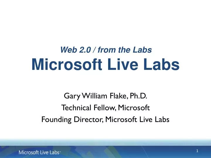 web 2 0 from the labs microsoft live labs