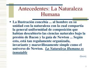 Antecedentes: La Naturaleza Humana