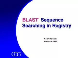 BLAST Sequence Searching in Registry