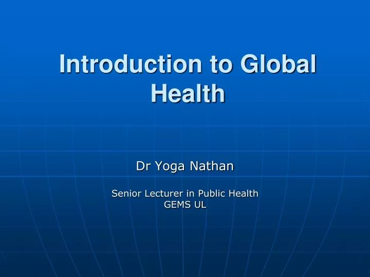 introduction to global health