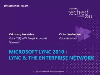 Microsoft Lync 2010 : Lync &amp; the Enterprise Network