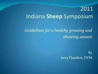 2011 Indiana Sheep Symposium