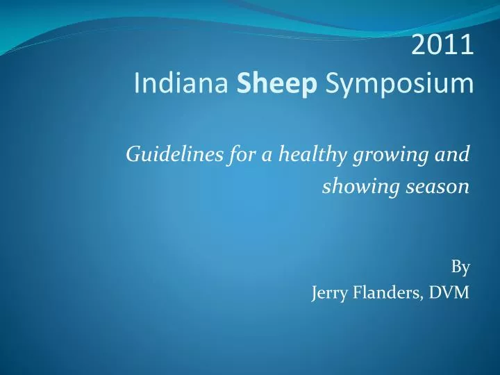 2011 indiana sheep symposium