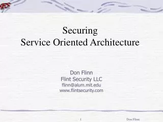 Securing Service Oriented Architecture