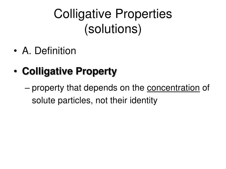 colligative properties solutions