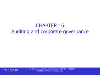 CHAPTER 16 Auditing and corporate governance