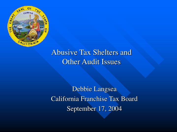 abusive tax shelters and other audit issues