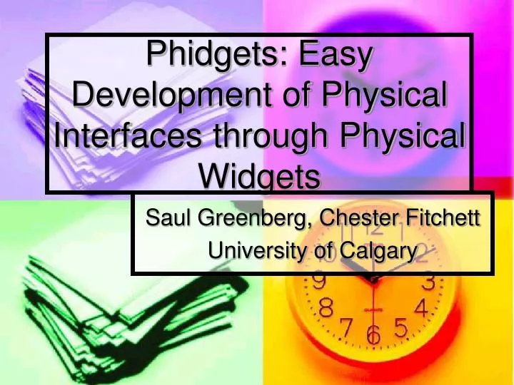 phidgets easy development of physical interfaces through physical widgets