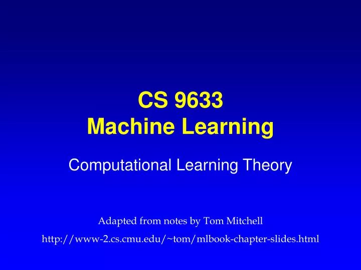 cs 9633 machine learning