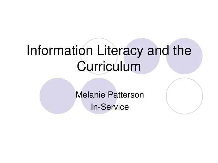 information literacy and the curriculum