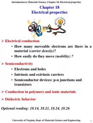 Chapter 18 Electrical properties