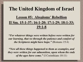 The United Kingdom of Israel