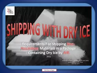 SHIPPING WITH DRY ICE