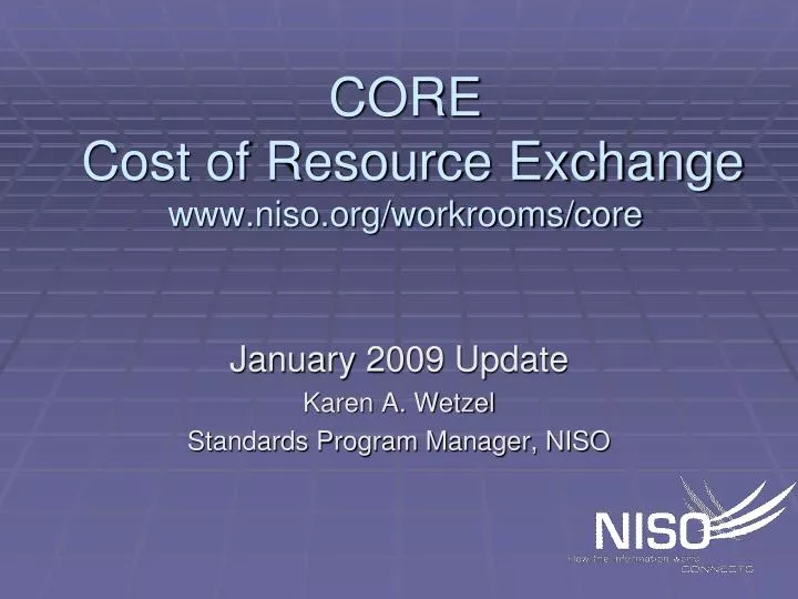 core cost of resource exchange www niso org workrooms core