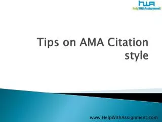 Tips on AMA citation style