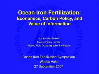 Ocean Iron Fertilization: Economics, Carbon Policy, and Value of Information