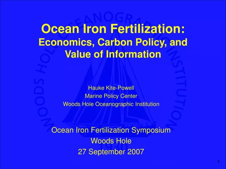 ocean iron fertilization economics carbon policy and value of information