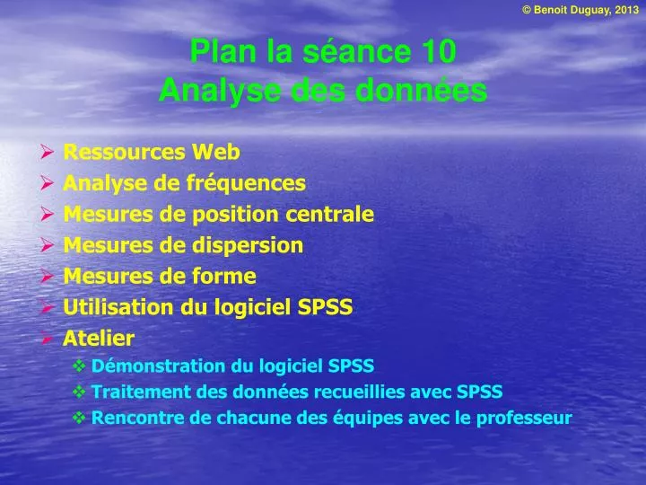 plan la s ance 10 analyse des donn es