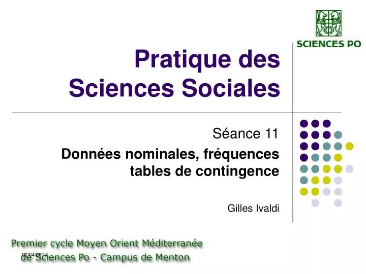 pratique des sciences sociales