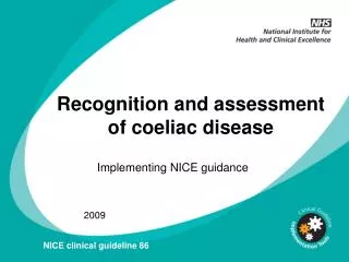 Recognition and assessment of coeliac disease