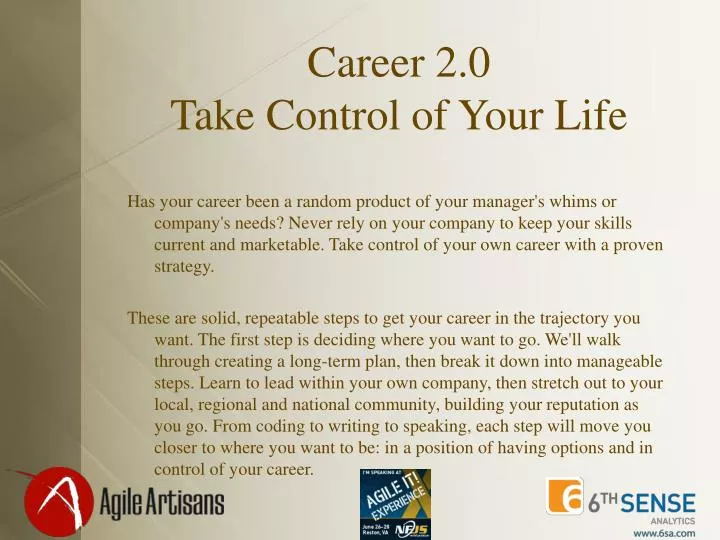 career 2 0 take control of your life