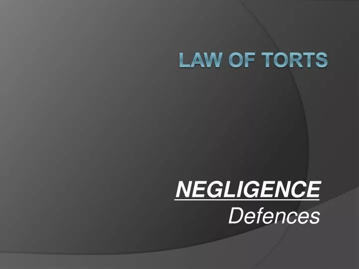 negligence defences
