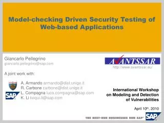 Model-checking Driven Security Testing of Web-based Applications