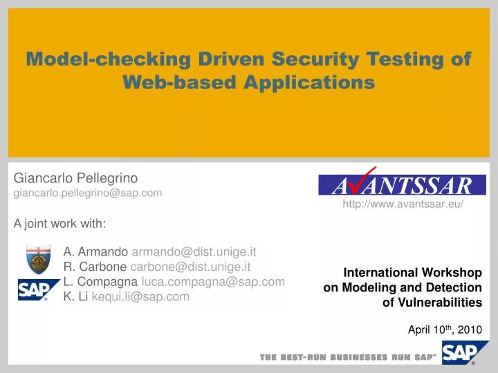 model checking driven security testing of web based applications