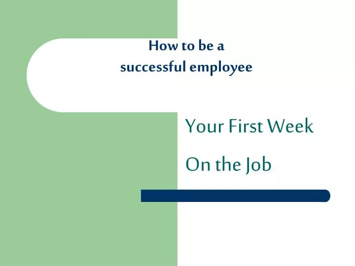 how to be a successful employee
