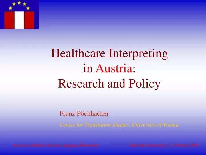 healthcare interpreting in austria research and policy