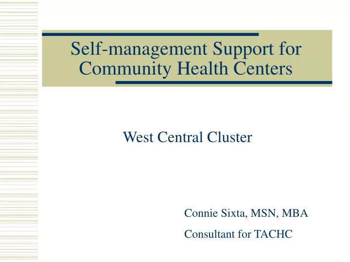 self management support for community health centers