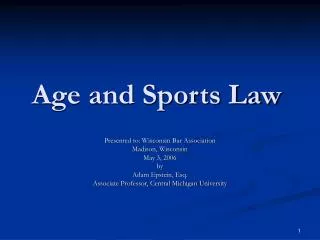 Age and Sports Law