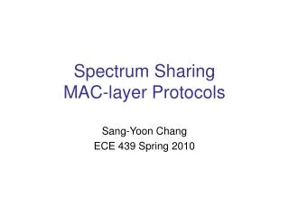 Spectrum Sharing MAC-layer Protocols