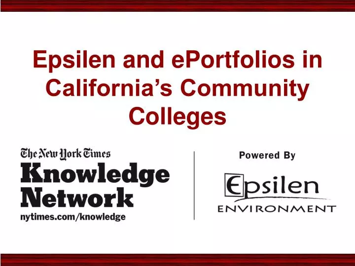 epsilen and eportfolios in california s community colleges