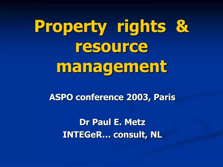 property rights resource management