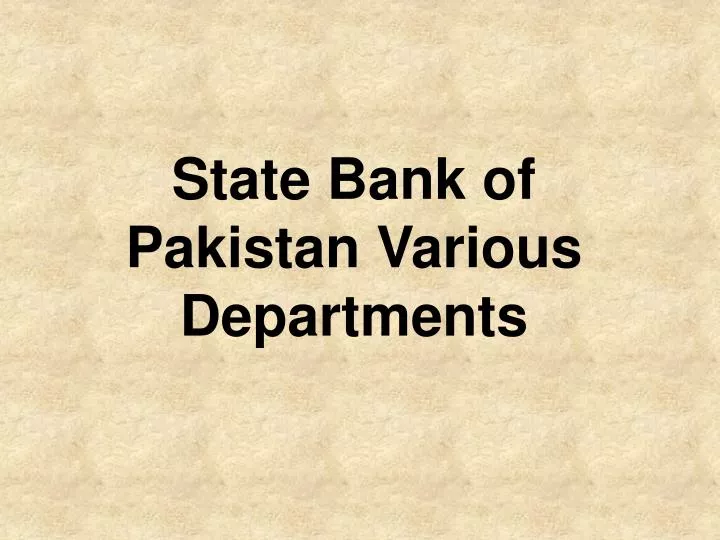 state bank of pakistan various departments