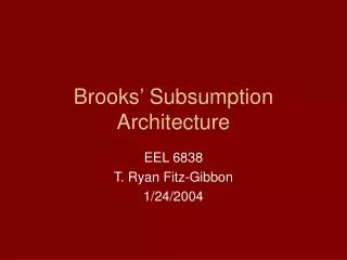 Brooks’ Subsumption Architecture
