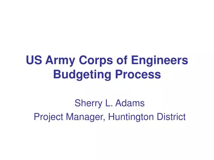 us army corps of engineers budgeting process