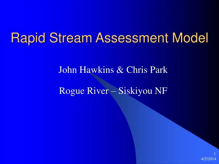 rapid stream assessment model