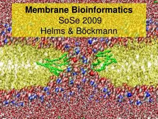 Membrane Bioinformatics SoSe 2009 Helms &amp; Böckmann