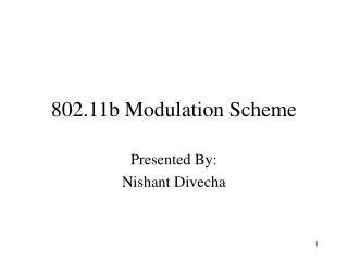 802.11b Modulation Scheme