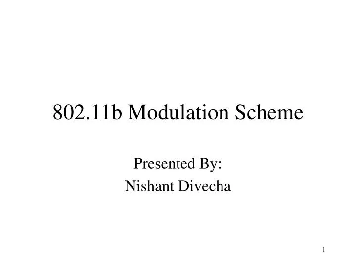 802 11b modulation scheme