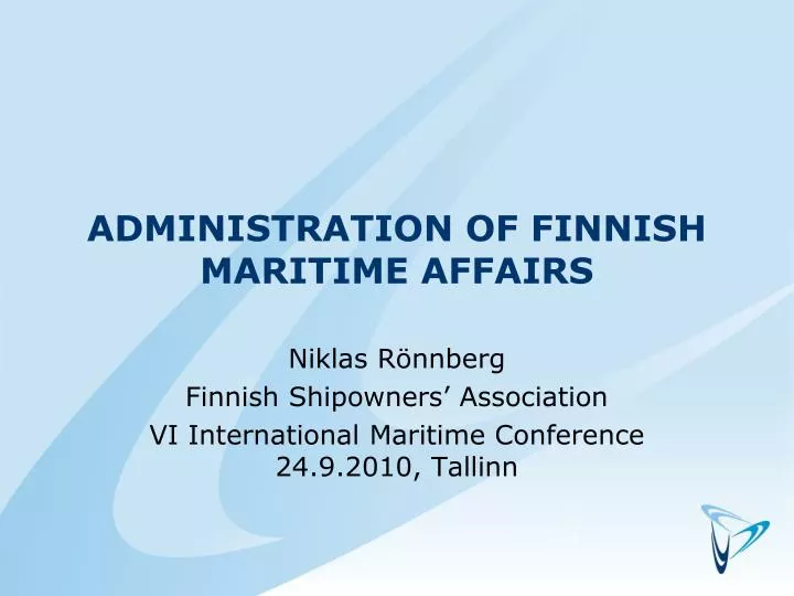 administration of finnish maritime affairs